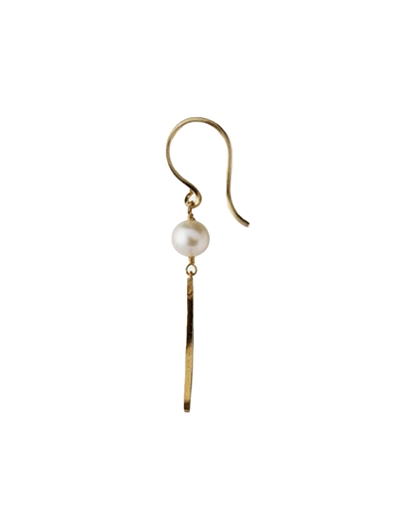 Stine A - Bella Moon Ørering With Pearl Single - Guldfarvet